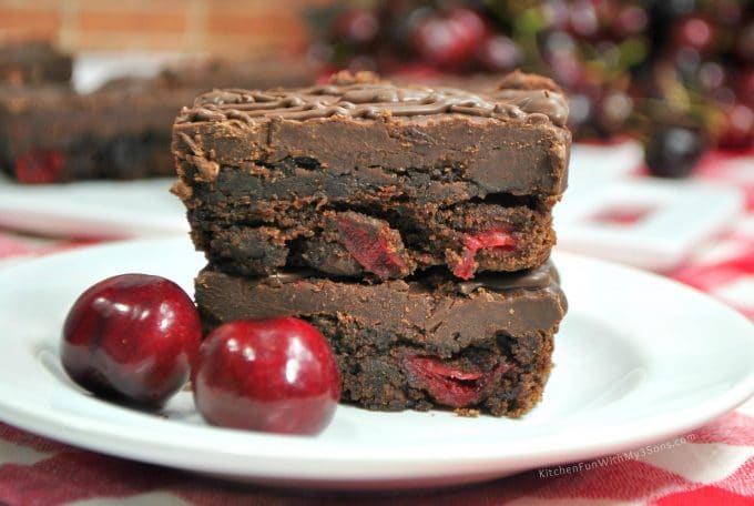 Fudge Brownies with Cherries