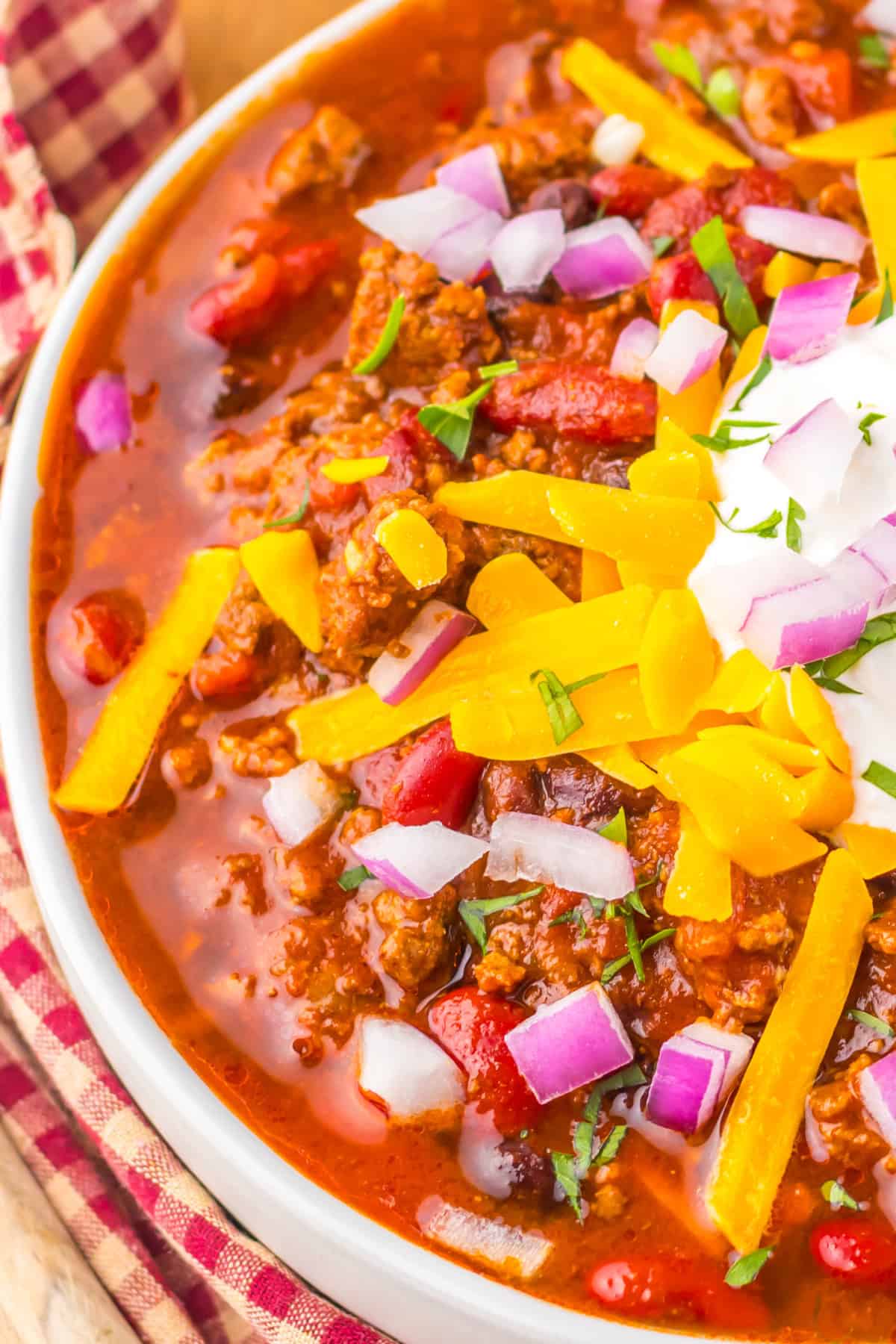 This sweet and tangy Dr. Pepper Chili is a delicious slow cooker recipe that’s perfect for a weeknight dinner Dr Pepper Chili in a bowl