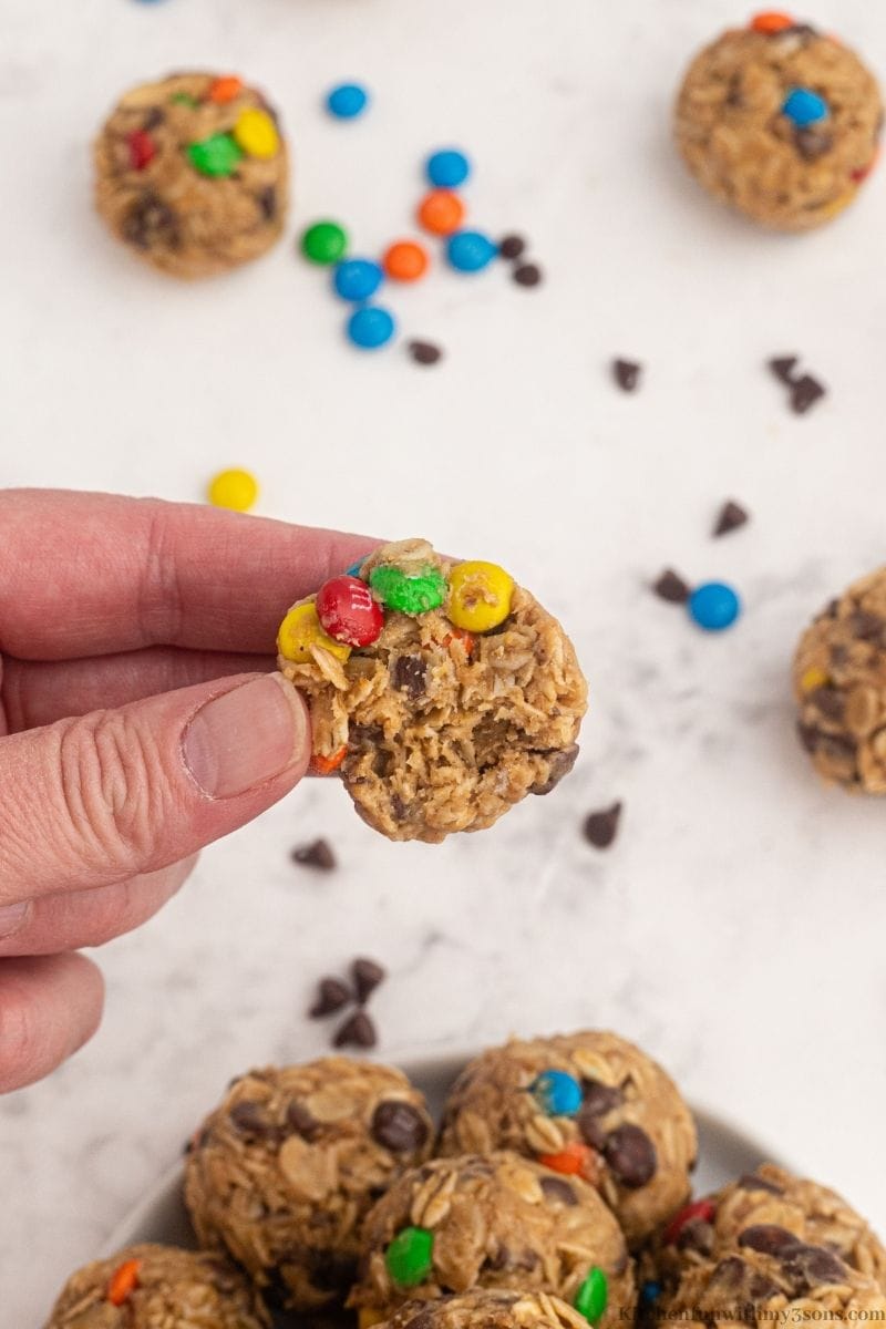 One of the bites cut in half.