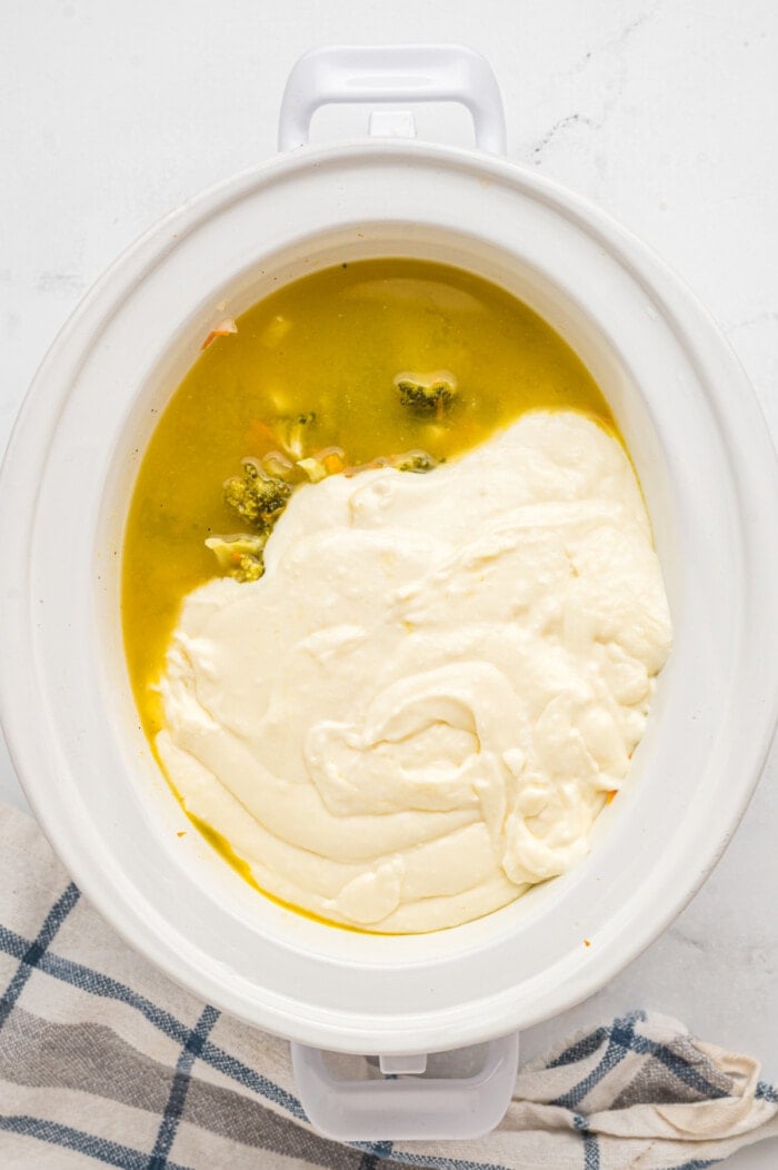 creamy sauce in the slow cooker