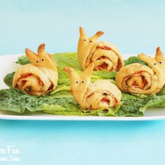 Snail Pesto Pinwheels Appetizer from KitchenFunWithMy3Sons.com